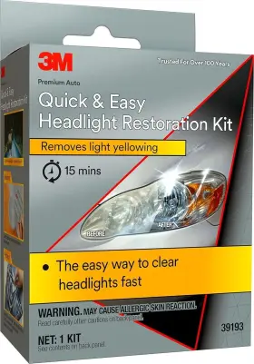 39193 3m Quick And Easy Headlight Restoration Kit Removes Light Yellowing In 1