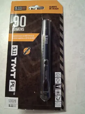53028 5.11 Tactical Tmt Plx Led Flashlight 90 Lumens Black Aa Batteries Included