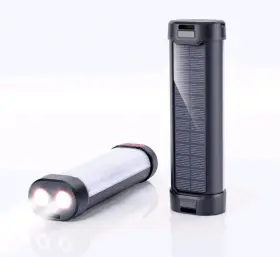 Es-l01 Abfoce Solar Rechargeable Camping Lantern Flashlights With 6000mah