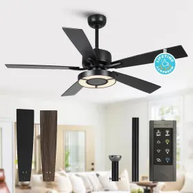 Vza01w Acerock B 52 Bedroom Ceiling Fans With Lights And Remote Black Led Chandelie