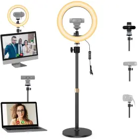 10rldmh-001 Acetaken Magnetic Webcam Light With Stand 10 Inch Ring Adjustable Desktop M
