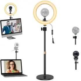 10rldmh-003 Acetaken Kiyo Pro Webcam Selfie Light Stand 10 Inch Ring With Desktop Magnetic M