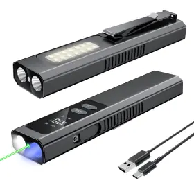 Lt-010-1 Acoszero Edc Flat Flashlight 4 In 1 Pocket Magnetic High Lumens W... Fast Ship