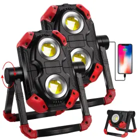 Adelante 973365301461 2pack Rechargeable Led Work Light With Magnetic Bases 2500lm 6500k 12 Hours