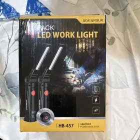 Hb-457 Agearsuk Led Cordless Rechargeable Worklight 4-pack Magnet Hook Modes