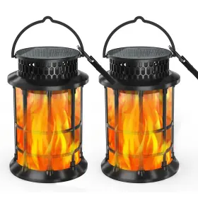 91005b Aionarew Solar Lanterns Outdoor Waterproof Upgraded Flickering Flame Lights Hanging S
