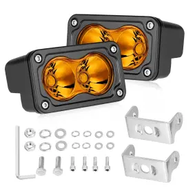 201073a Akd Part Amber Led Pods 3 Inch Cree Fog Lights 40w Spot