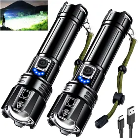 B0fqjxqpgt Aknear Rechargeable Led Flashlight 99000 High Lumens Super Bright Flashlights W