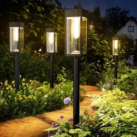 Pw-t-008b Alfiot Solar Pathway Lights Outdoor 4 Pack Bright Ip65 Waterpro