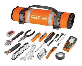 240119 Alltrade Tools Llc Tool 83 Piece Set With Roll-up Pouch Wrenches Pliers Work Light Sockets