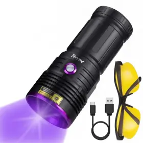 B0c65rgkhg Alonefire Sv84 365nm Uv Flashlight Strong 45w Usb C Rechargeable Black Light