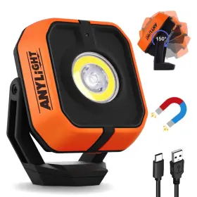 Jf408101 Anylight Led Work Light With 4 Modes 1200lm Portable Cob Magnetic 3350mah Rechar