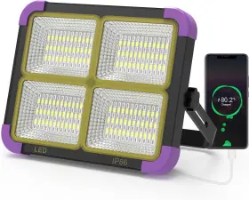 Aodoo 744759295637 10000mah Rechargeable Black Light Solar Work Lights - 10000lm 395nm Uv Led