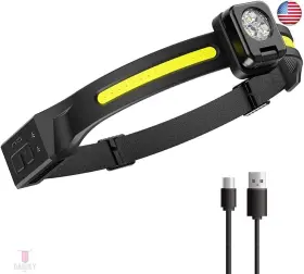 Lu02  Aolai Ailight Headlamp Rechargeable Cob Head Lamp Led Light With Motion Sensor For