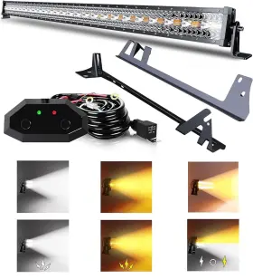 As-nb-hbbs-52in300wsthm-bt-jk Aslong 52 Inch 300w Led Light Bar White/amber Flasing Strobe With Six Modes S