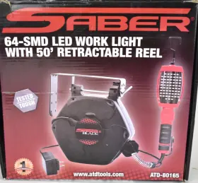 Atd-80165 Atd Tools Saber Ii Blade 64-smd Led Work Light With 50ft Retractable Reel -