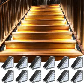 Ip67 Audles 708686969405 12 Pack Solar Stair Lights Outdoor Step With Waterproof Led