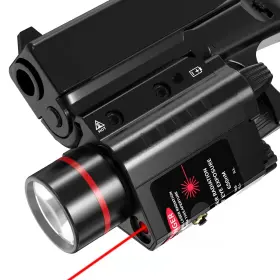 Aukepate 339036026731 Laser Light Combo Pistol Tactical Flashlight With Red Sight