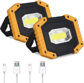 Aumio 313054720795 Rechargeable Led Work Light 2 Pack Cob 30w 2000lm Portable Batte