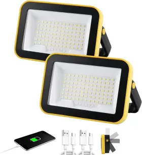 Aumio 744759056214 40w Rechargeable Led Work Light 2400lm Cordless Waterproof 2 Pack