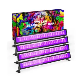 Bf50 Aurohope 50w Led Black Light 385nm Uv Bar With Plug And Switch Ip66 Wa... Fast Ship