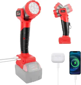 Autojare 705353597763 Led Flashlight For Milwaukee M18 Battery 3000lm Cordless Work Light With Usb And
