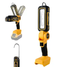 Autojare 713153729888 Cordless Led Work Light For Dewalt 20v 2500lm Battery With Hook Portabl