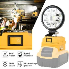 Ld-ldddw-yx3c Autojare Cordless Spotlight Led Work Light Lamp Flood Flashlight For Dewalt 18v 20v