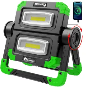 Aweltec 951340639983 Led Work Light Rechargeable - 2 Cob 2000 Lumens 360 Foldable Flood W
