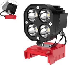 Azocek 445034722734 Led Work Light Compatible With Milwaukee 18v Battery 40w 6000lm Flashlight
