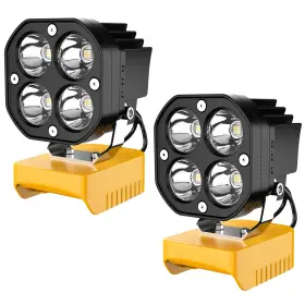 Dw02 Azocek 2 Packs Led Work Light Compatible With Dewalt 20v Battery 40w 6000lm Flashli