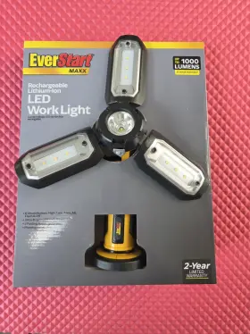 Baccus Global 814632014164 Everstart Maxx Sat3e 1000 Lumen Led Work Light With Home/car Chargers Usb Power