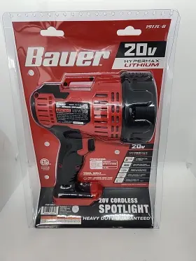 56526 Bauer New 20v Hypermax Lithium Cordless 2500 Lumen Spotlight Batery Not Included