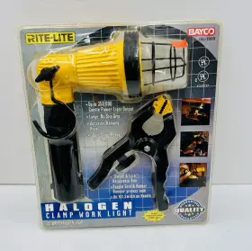 Bayco 017398110006 Rite Lite Halogen Clamp Worklight Work Camping Light New Clip Or Hang