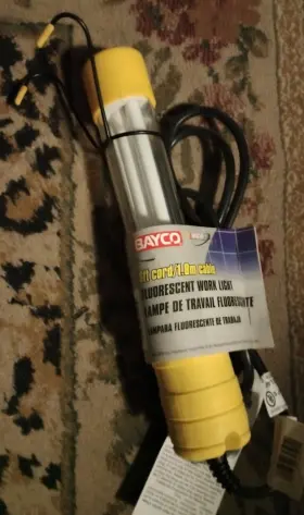 Fl-506 Bayco 017398345910 Worklight New Fluorescent Spotlight Electric 6 Ft 13 Watt Hook