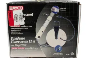 Baysl825 Bayco 13w Fluorescent Work Light 40 Foot Retractable Cord Reel Model Id