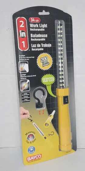 Slr-2134 Bayco 2 In 1 Led Work Light With Spot Rechargeable Free Shipping