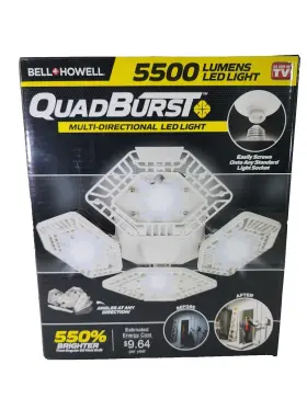 8068f Bell And Howell 080313080203 Quadburst Multi-directional Led Light 5500 Lumens Adjustable #8068f 8068f Bell And Howell 080313080203 Quadburst Multi-directional Led Light 5500 Lumens Adjustable #8068f