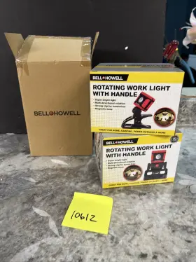 Bell And Howell 080313097942 Rotating Work Light With Handle/magnetic Base 2pcs Flashlight