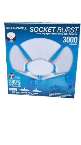 Bell And Howell 080313098130 Socket Burst 5 Adjustable Panels 360 Direction Light Extender 3000lm