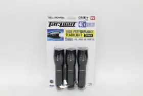 7000eng Bell And Howell Hollow Taclight High Performance Flashlight Black - 3 Pack