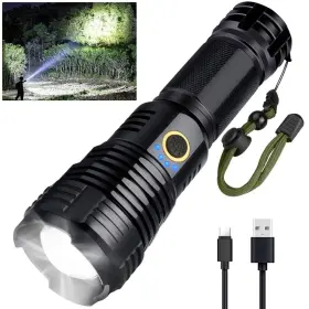 B09sd1qm3p Bengmxj 990000 Lumens Rechargeable Led Tactical Flashlight Waterproof Zoomable