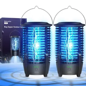 J08-2 Bietrunpro 2-pack Portable Bug Zapper Rechargeable With Led Light Working 9 Hours Port