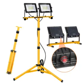 Wgzd-3 Bipeoo 21000 Lumen Work Lights With Stand 2 Adjustable Head Led Light Foldable