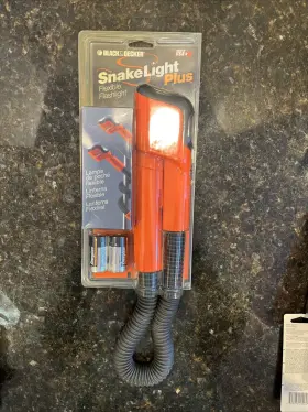 Slo2h Black Decker And Snake Light Plus The Original Flexible Flashlight Vintage Nib