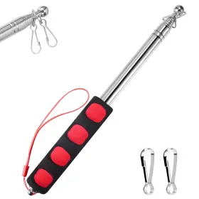 Bonwin 759838981097 1.6m Telescopic Handheld Flagpoles With Clips 5.25 Feet Thick Portable Sta Inch
