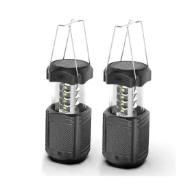 Ps-201 Boogostore 2 Pack Camping Lantern 5000mah Solar Hand Crank Telescopic Led Flas... Fast Ship