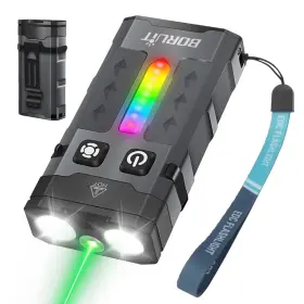 B0f8j3fy14 Boruit Ev20l Led Rechargeable Small Edc Flashlight Green Beampocket Keychain