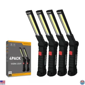 Xg-w52 Brand Nodinihu 4 Portable Rechargeable Work Lights - 4-pack Cob Led 800 Lumens Magnetic Base