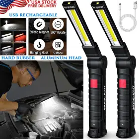Fbrv-gzd-001 Branded 2 Pack Led Rechargeable Underhood Work Light Magnetic Foldable Hanging Hook